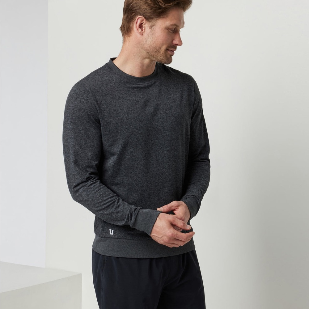 NWOT Vuori Ponto Performance Long Sleeve Crew | Charcoal Heather| Sz Medium‎